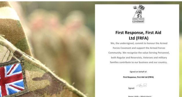 First Response First Aid Sign Armed Forces Covenant