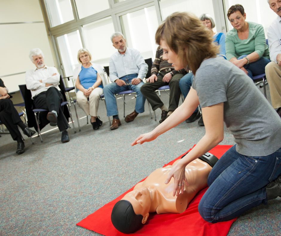 Workplace first aid training course for a employee group